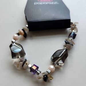 Paparazzi Smoky and Purple Beaded Bracelet